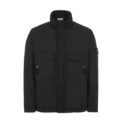 Stone Island FW22 Solid Black Zip-Up Jacket for Men 771542546-V0029