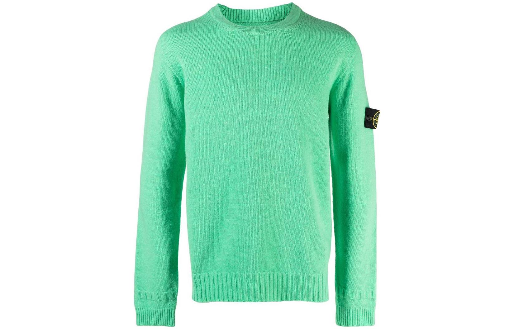 Stone Island FW22 Solid Color Crewneck Sweatshirt Green Loose Fit 7715524A3V0052