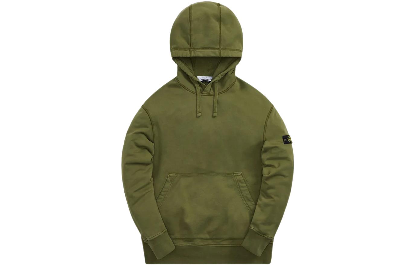 STONE ISLAND FW22 Solid Color Crewneck Sweatshirt Green . 761564151-V0058
