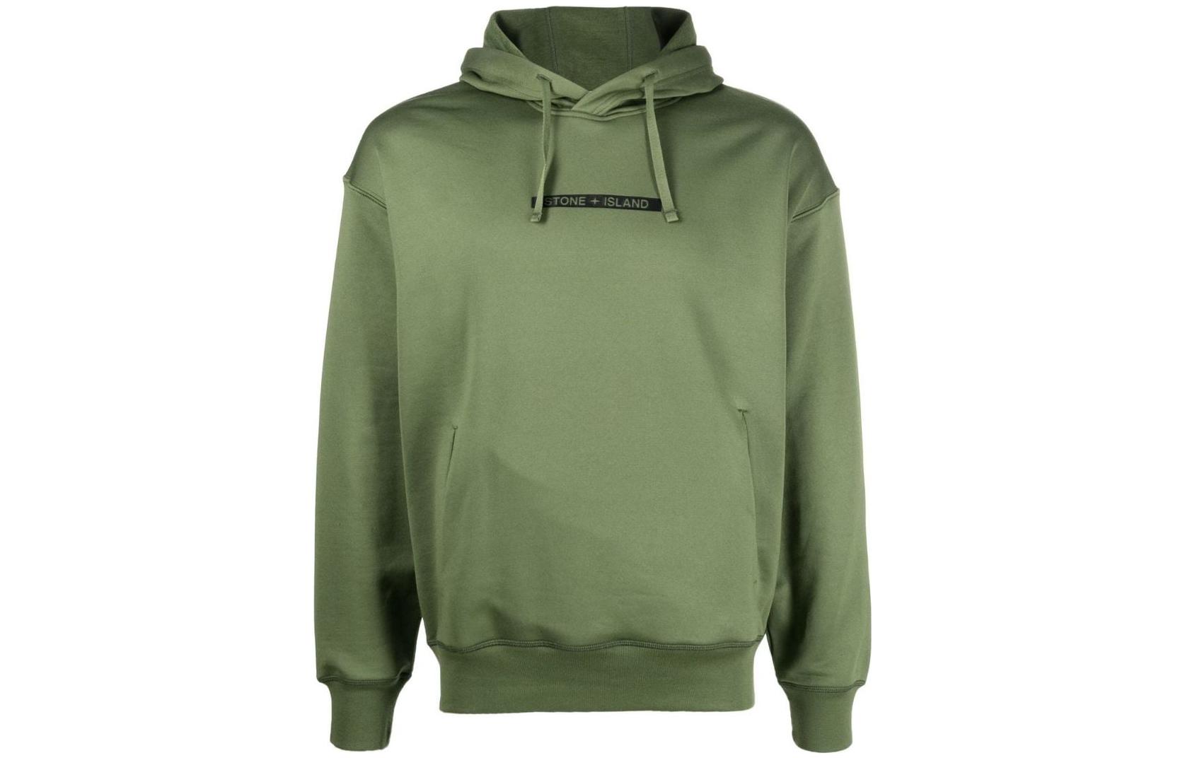 Stone Island FW22 Solid Color Drawstring Hoodie Green 771560335-V0058