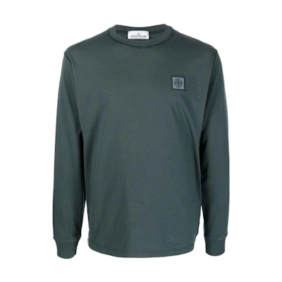 Stone Island FW22 Solid Color Logo Crewneck Sweatshirt Green 771521842-V0057
