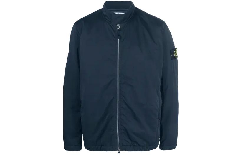 Stone Island FW22 Solid Color Logo Cuff Zip Jacket Men’s Deep Blue 751542346-V0020