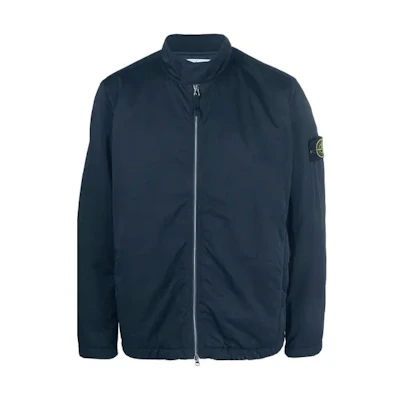 Stone Island FW22 Solid Color Logo Cuff Zip Jacket Men’s Deep Blue 751542346-V0020