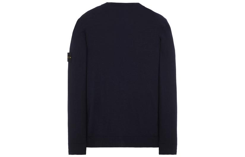 STONE ISLAND FW22 Solid Color Logo Knit Sweater Men’s Navy Blue 7715511C4-V0020 圖 3