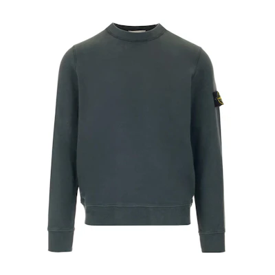 Stone Island FW22 Solid Color Logo Long Sleeve Sweatshirt Grey Green . 771563020-V0057