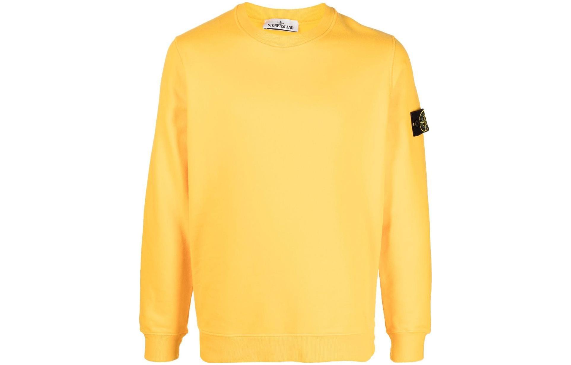 STONE ISLAND FW22 Solid Color Logo Patch Yellow  Sweatshirt 771563020-V0030