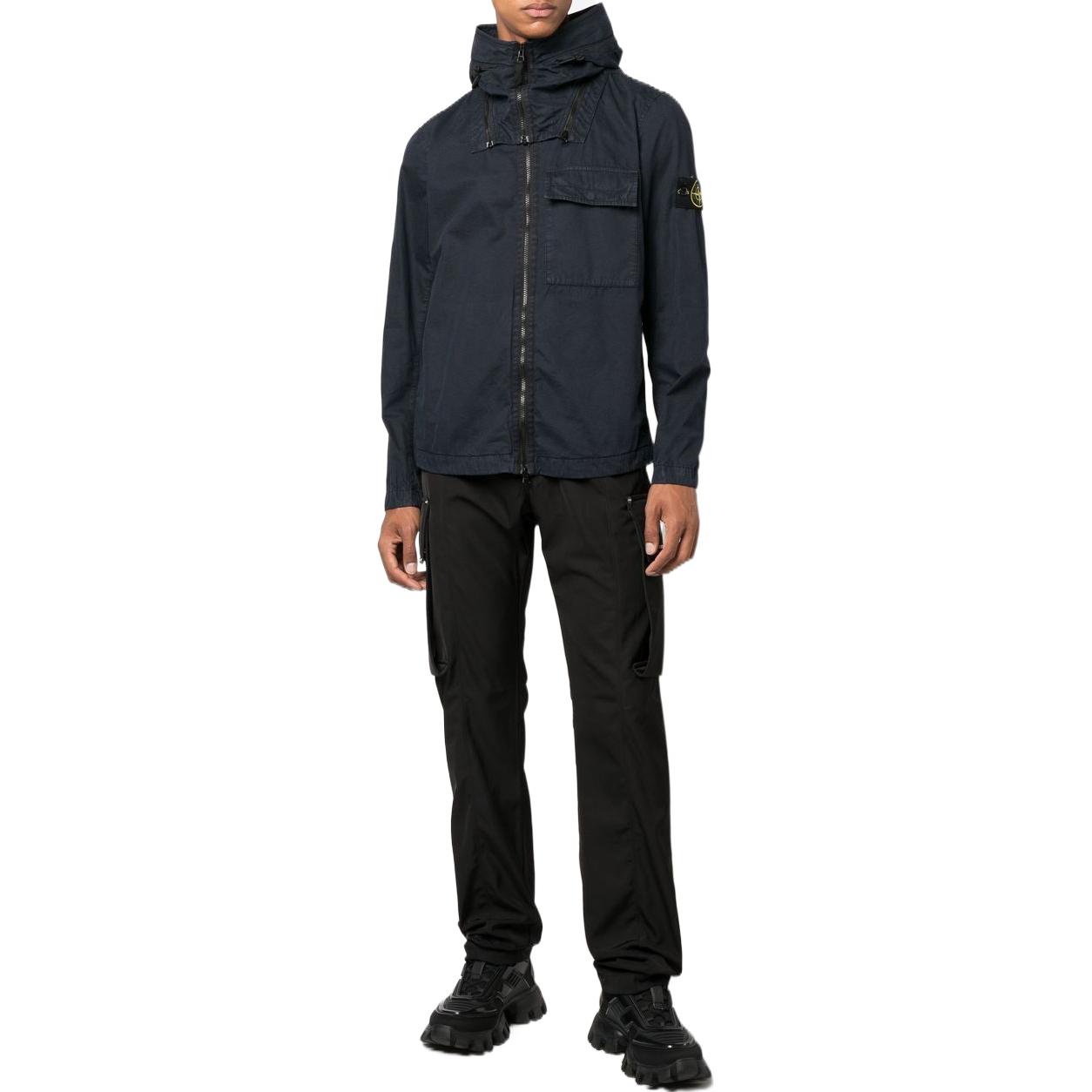 Stone Island FW22 Solid Color Logo Patch Zip-up Hoodie Jacket Men’s Blue 7715114WN-V0120 圖 3