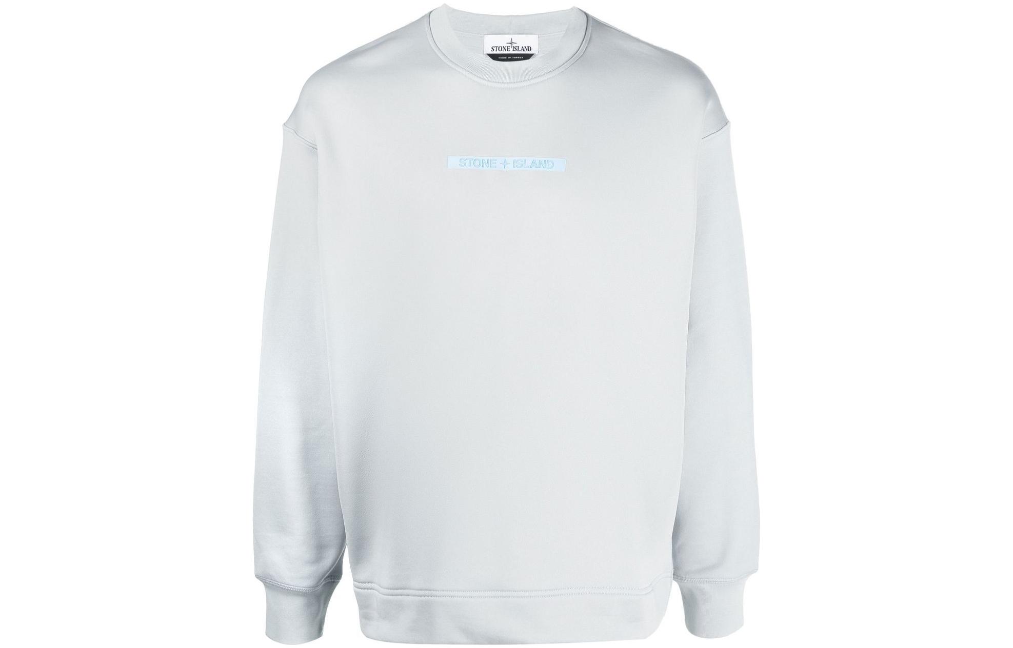 Stone Island FW22 Solid Color Logo Print Sweatshirt Gray 771560535V006