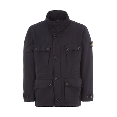 Stone Island FW22 Solid Color Multi-Pocket Stand Collar Jacket Blue 771541249-V0020