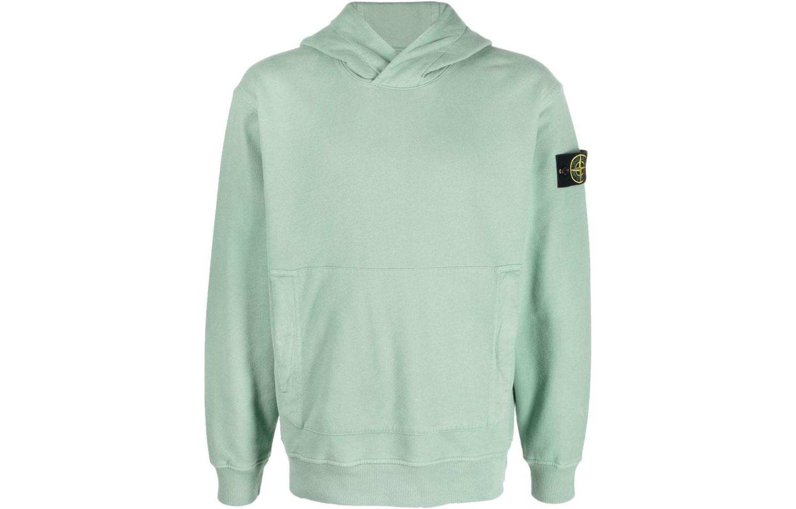 Stone Island FW22 Solid Color Patch Hoodie Green 771561820-V0055