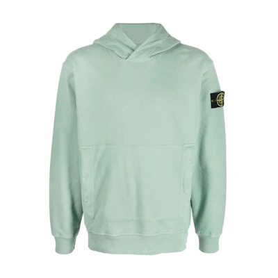 Stone Island FW22 Solid Color Patch Hoodie Green 771561820-V0055