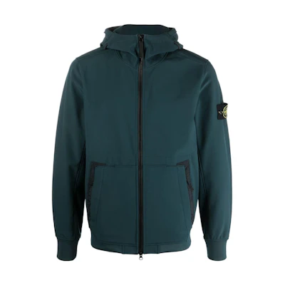 Stone Island FW22 Solid Color Patch Hoodie Jacket Sage Green 7715Q0122-V0057