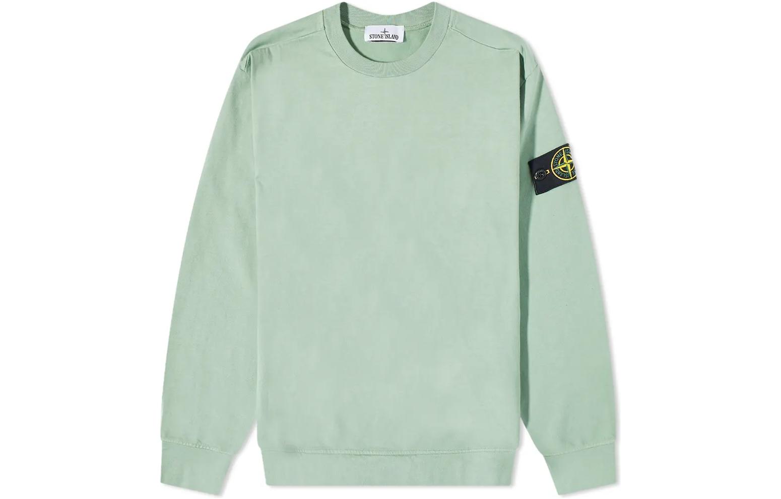 Stone Island FW22 Solid Color Pullover Sweatshirt Green 771563750-V0055
