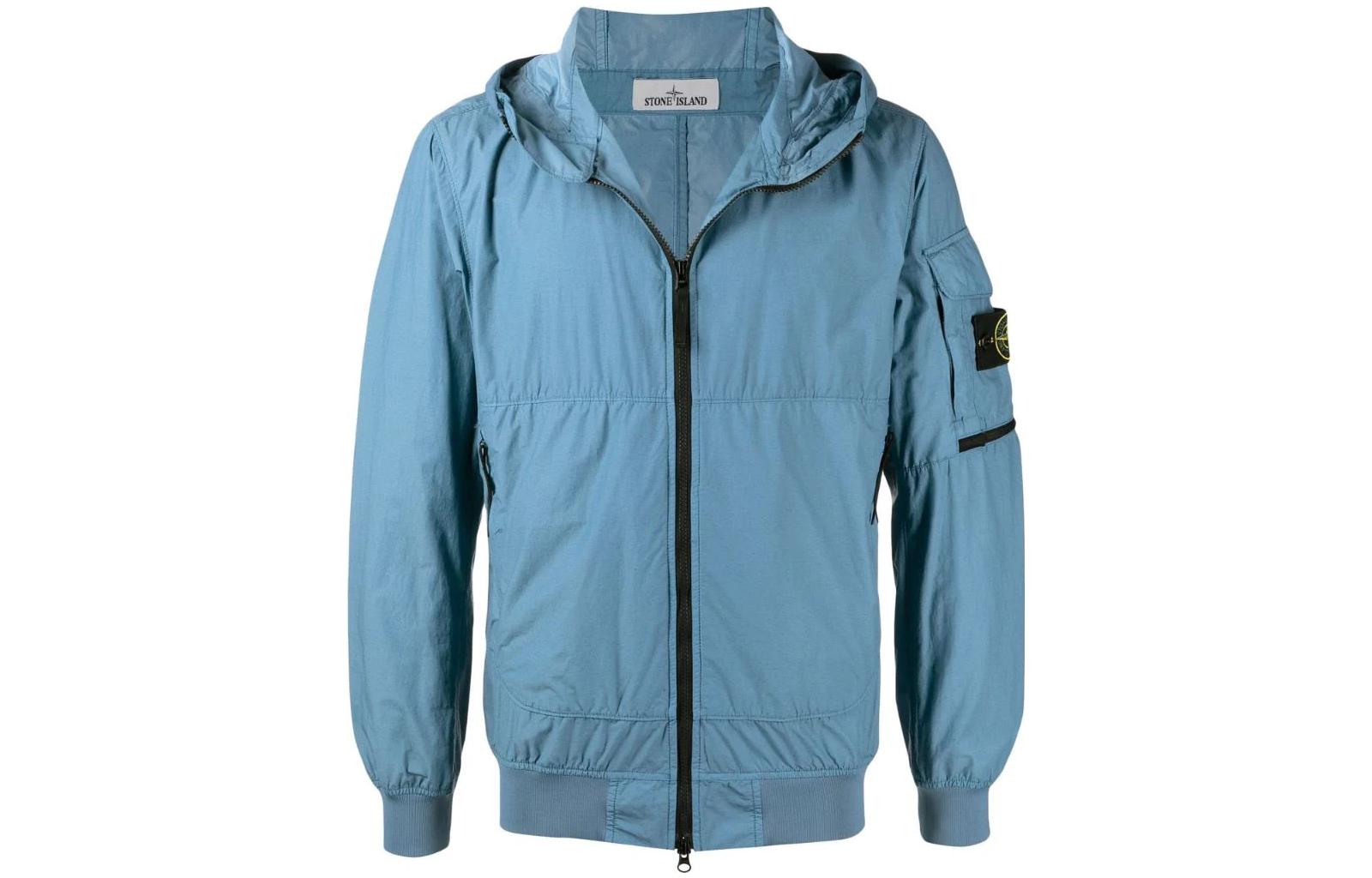 Stone Island FW22 Solid Color Pullover Zipper Hoodie Jacket Blue 761540632-V0046