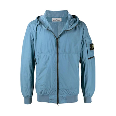Stone Island FW22 Solid Color Pullover Zipper Hoodie Jacket Blue 761540632-V0046