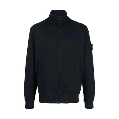 Stone Island FW22 Solid Color Zip-Up Casual Sweatshirt Blue 771564320-V0020