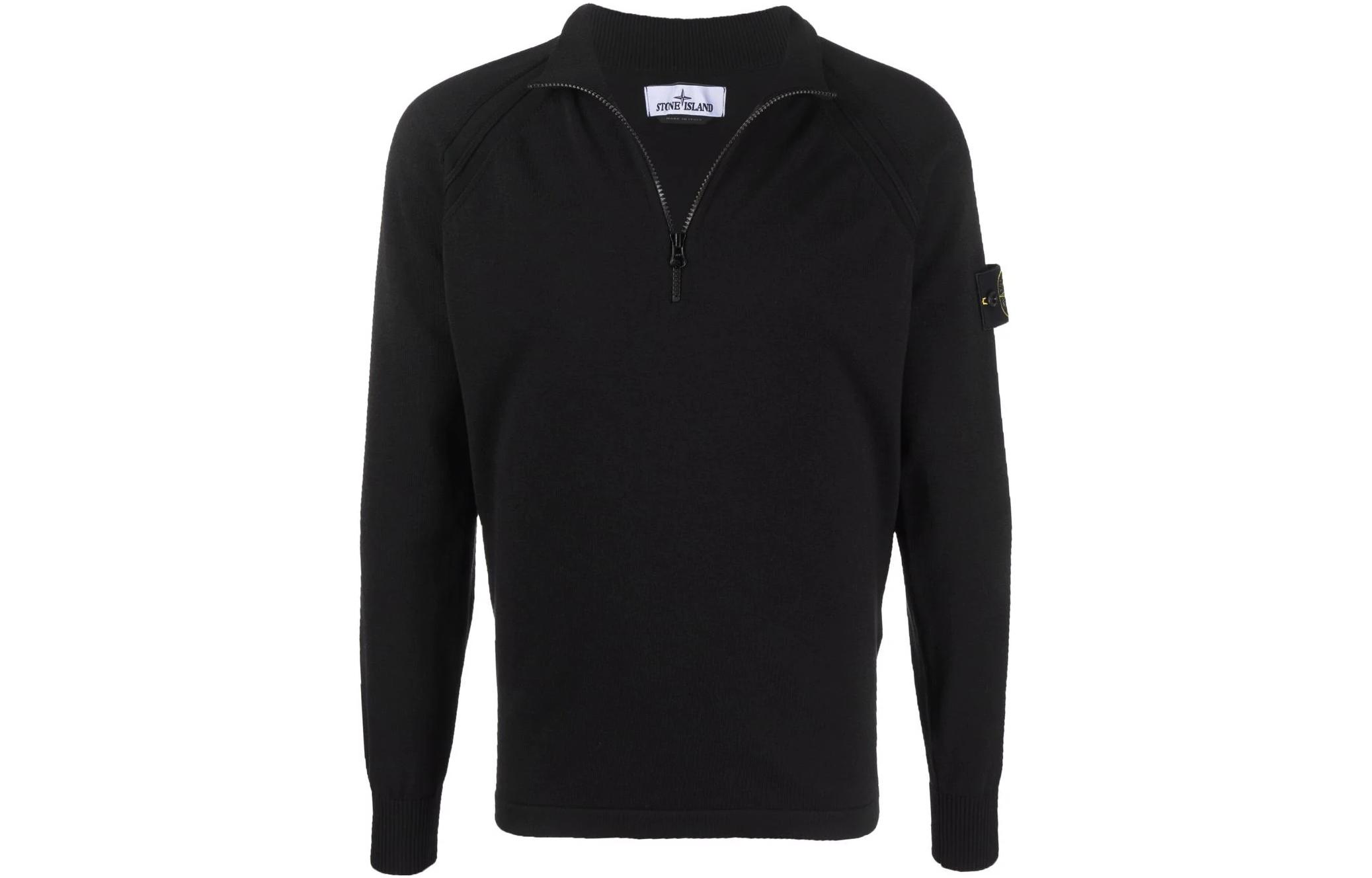 Stone Island FW22 Solid Color Zip Hoodie Jacket Black 7615562B6-V0029