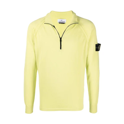 Stone Island FW22 Solid Color Zip Hoodie Jacket Mens Yellow 7615562B6-V0031