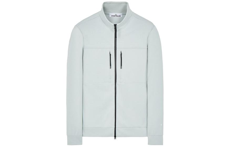 Stone Island FW22 Solid Color Zip Jacket Pearl Gray 7715622G5-V0061
