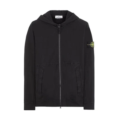 Stone Island FW22 Solid Color Zip Sweatshirt Black Men’s 761563650-V0029