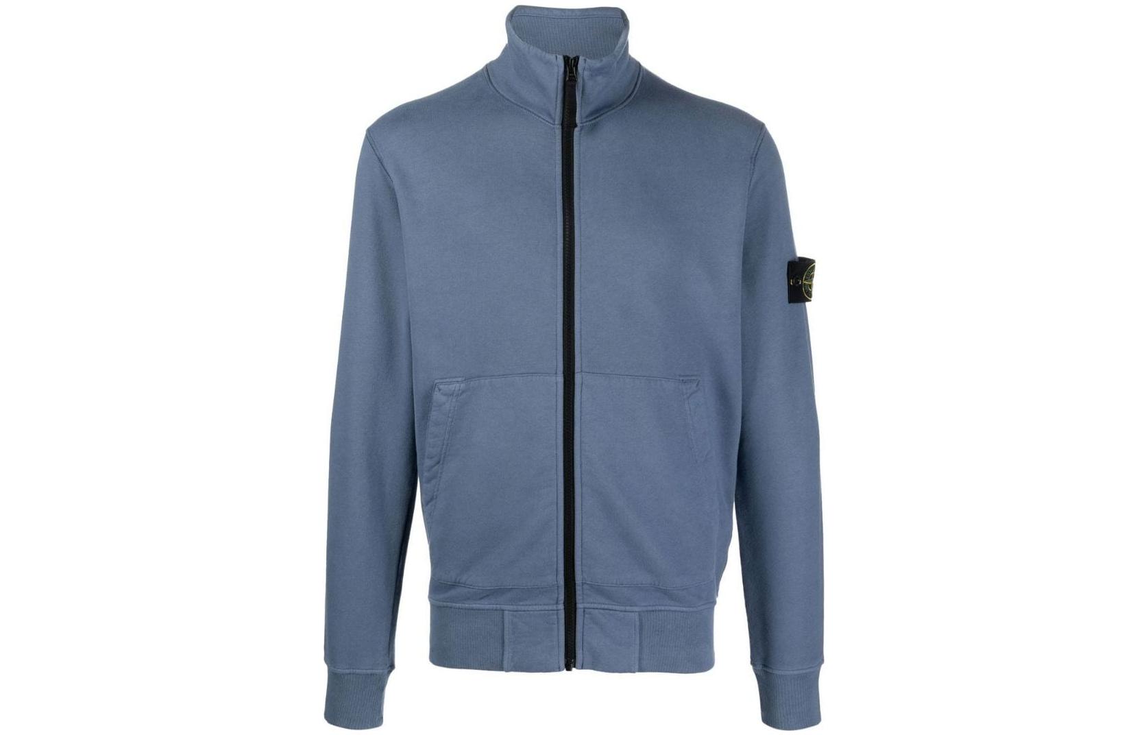 Stone Island FW22 Solid Color Zip Sweatshirt Jacket Men’s Blue 771564320-V0024