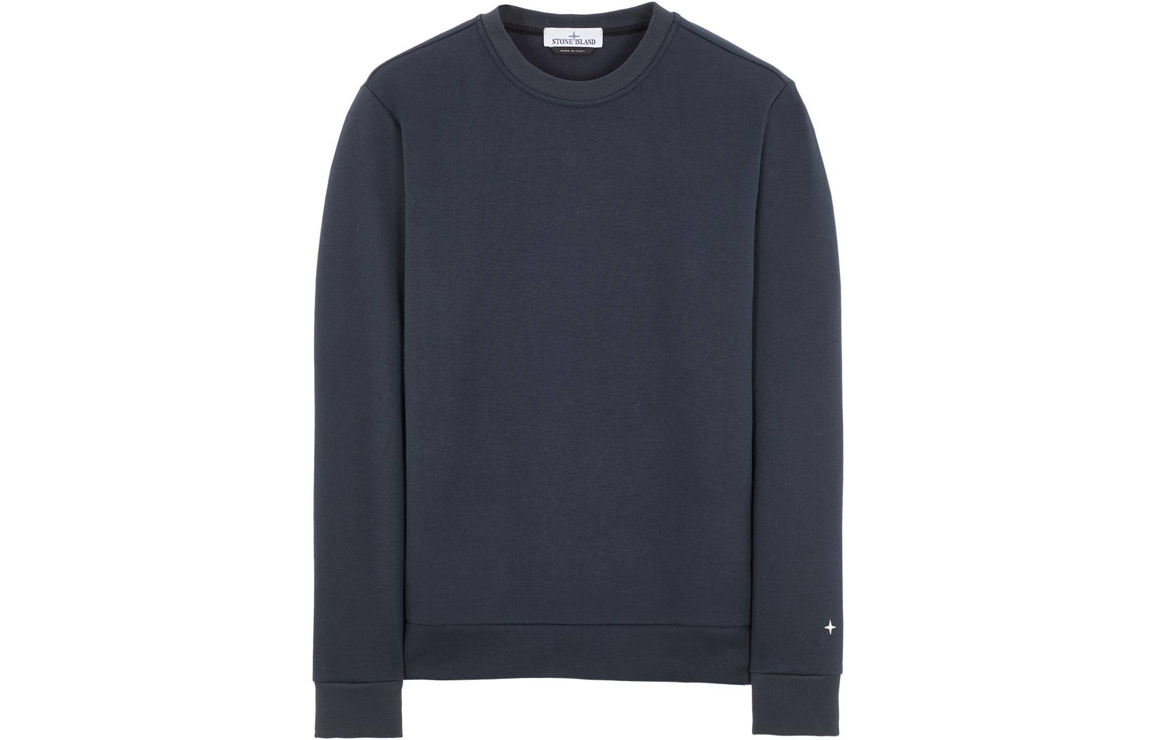 Stone Island FW22 Solid Embroidered Logo Crewneck Sweatshirt Deep Gray Mens 7715631G5-V0020