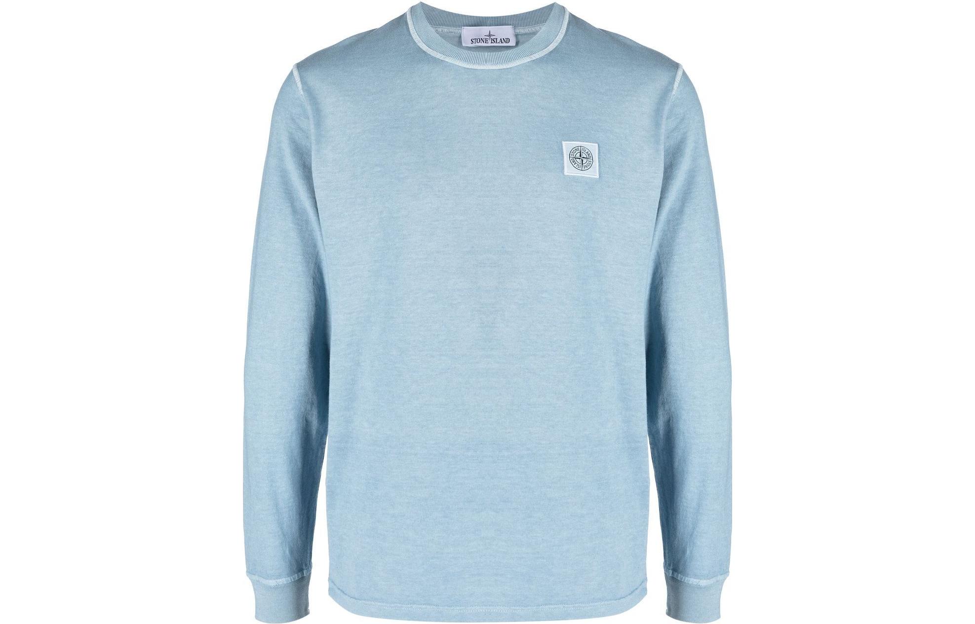 Stone Island FW22 Solid Logo Crewneck Sweatshirt Blue 771521842-V0146