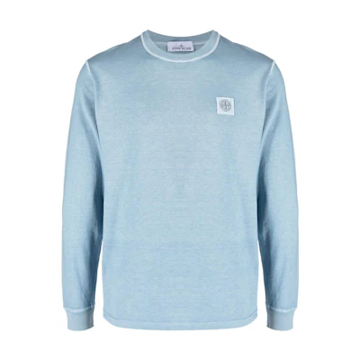 Stone Island FW22 Solid Logo Crewneck Sweatshirt Blue 771521842-V0146