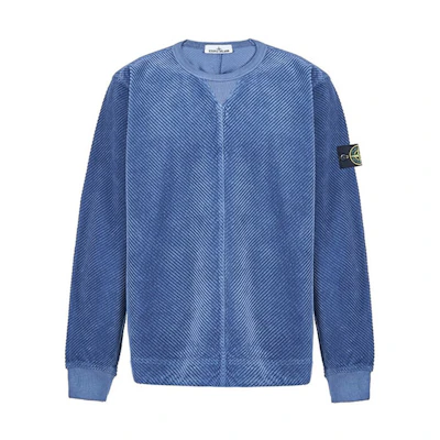 STONE ISLAND FW22 Solid Logo Crewneck Sweatshirt Men’s Navy Blue 771563211-V0024