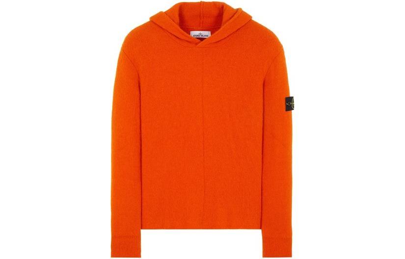 STONE ISLAND FW22 Solid Logo Knit Hoodie Orange for Men. 7715515D5-V0032 圖 2