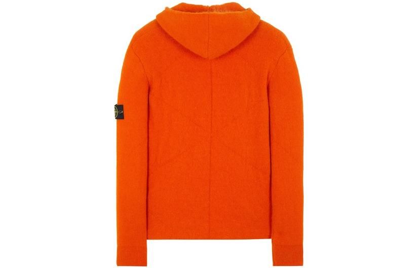 STONE ISLAND FW22 Solid Logo Knit Hoodie Orange for Men. 7715515D5-V0032 圖 3