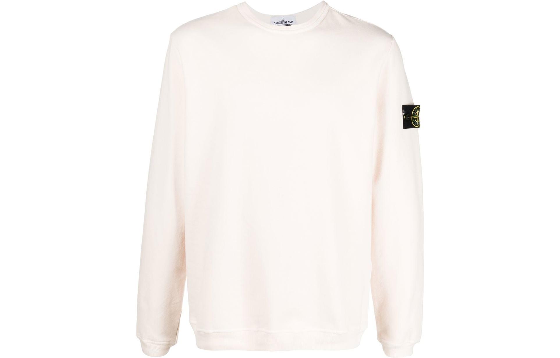 Stone Island FW22 Solid Logo Patch Crewneck Sweatshirt Men’s Off-White 771561351-V0080