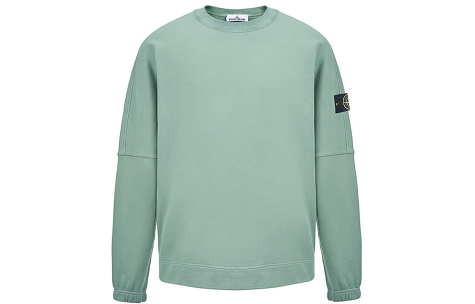 Stone Island FW22 Solid Logo Patch Crewneck Sweatshirt Men’s Olive Green 771562020-V0055