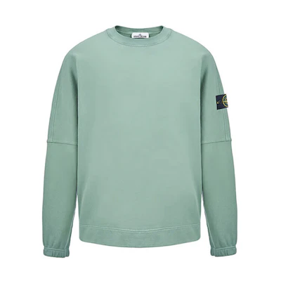 Stone Island FW22 Solid Logo Patch Crewneck Sweatshirt Men’s Olive Green 771562020-V0055