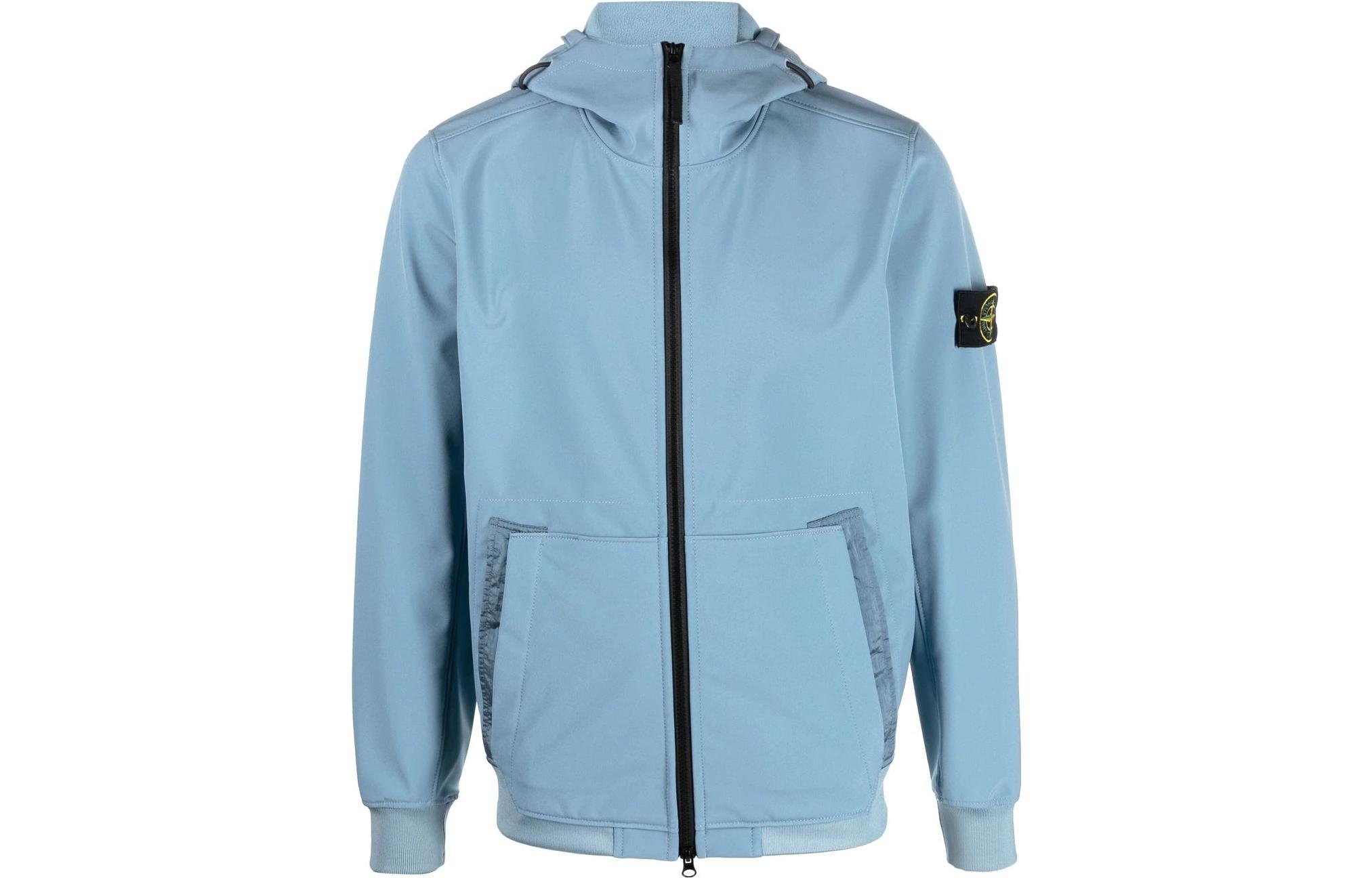Stone Island FW22 Solid Patch Hooded Jacket Blue 7715Q0122V0046