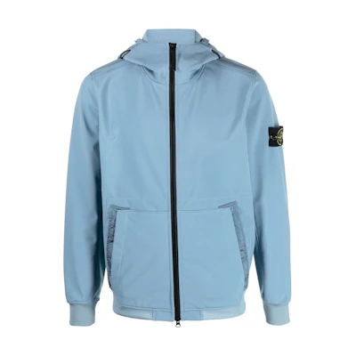 Stone Island FW22 Solid Patch Hooded Jacket Blue 7715Q0122V0046