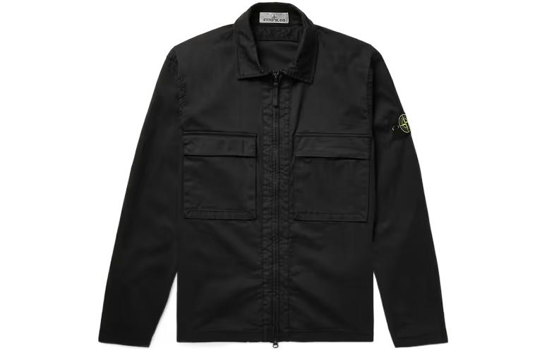 Stone Island FW22 Solid Stretch Cotton Double Pocket Jacket Navy - 771511710-V0020