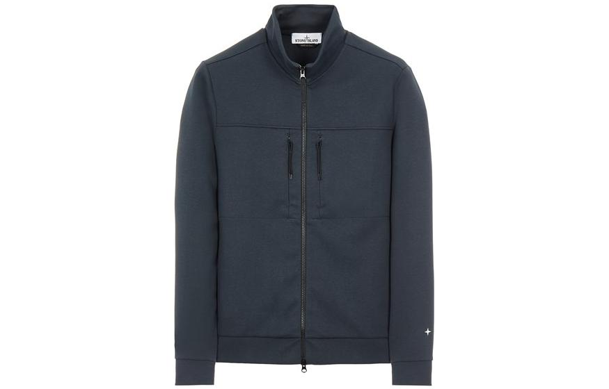 Stone Island FW22 Solid Zip-Up Stand Collar Sweatshirt Jacket Navy - 7715622G5-V0020
