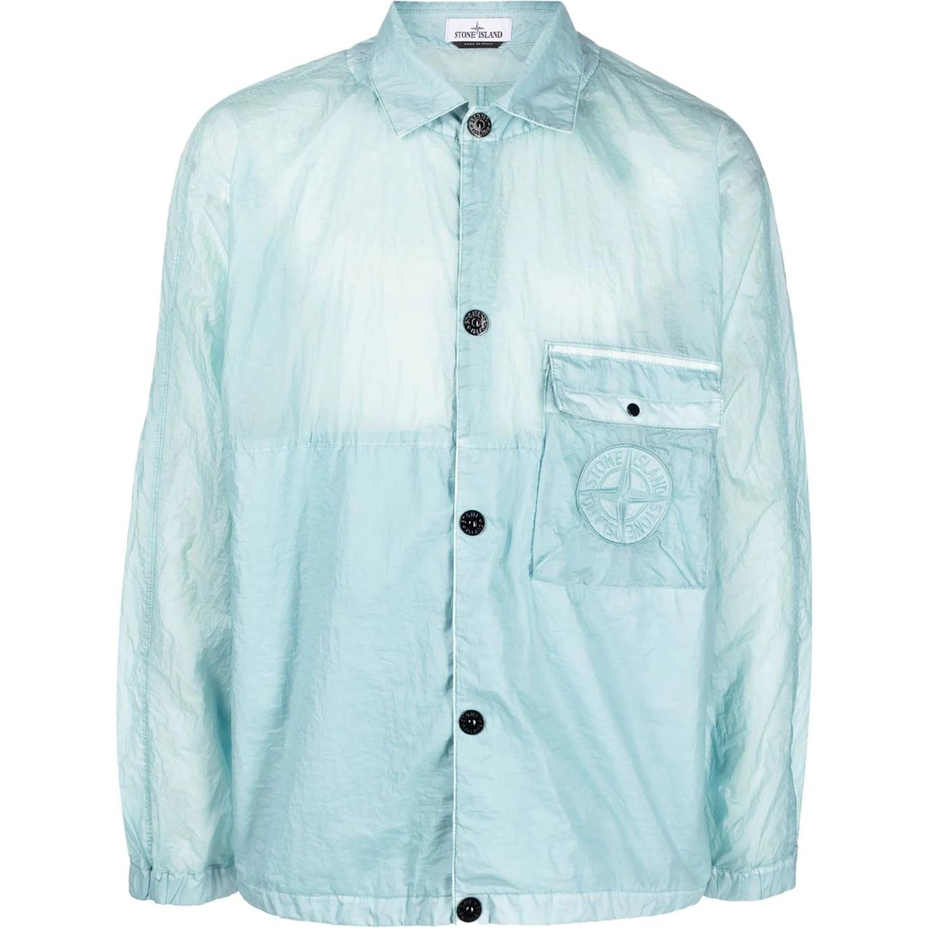 Stone Island FW22 Tie-Dye Single-Breasted Jacket for Men - Blue 761510926-V0044