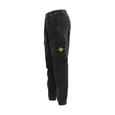 STONE ISLAND FW22 Washed Vintage Cargo Pants Men - Petroleum Black. 7715313L1-V0129