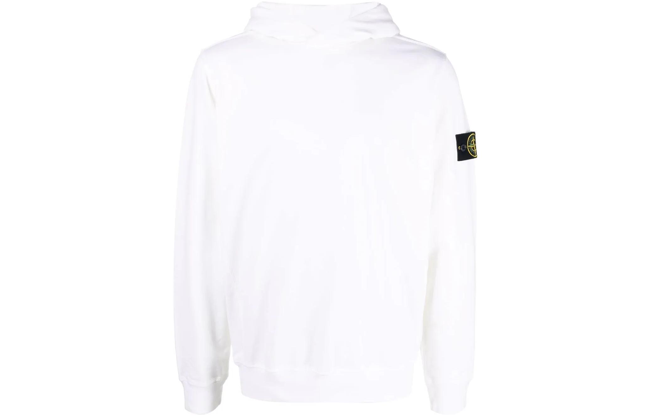 Stone Island FW22 White Logo Hoodie Long Sleeve Sweatshirt 761562852-V0001