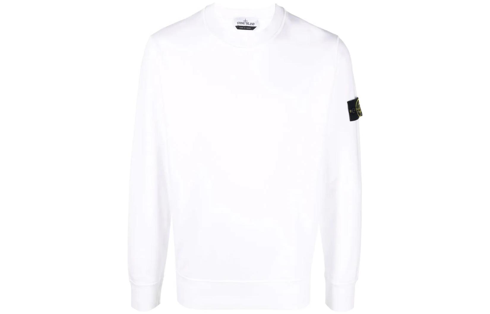 Stone Island FW22 White Patch Logo Crewneck Pullover Long Sleeve Sweatshirt Men 761563051-V0001