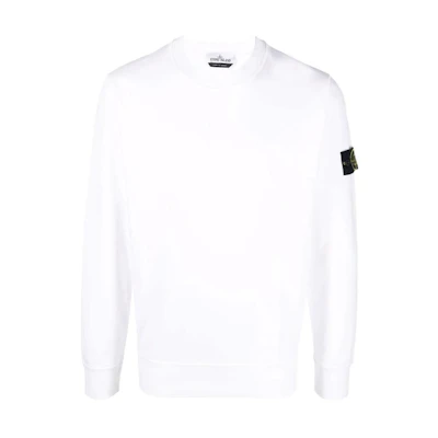 Stone Island FW22 White Patch Logo Crewneck Pullover Long Sleeve Sweatshirt Men 761563051-V0001