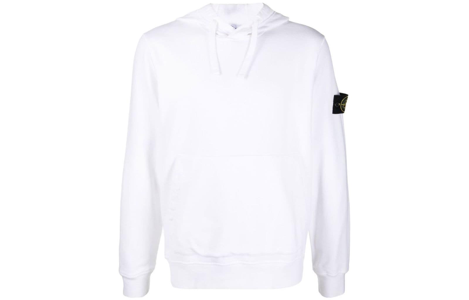 Stone Island FW22 White Pullover Sweatshirt Plain Embroidered Design 771564120-V0001