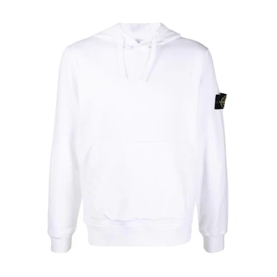 Stone Island FW22 White Pullover Sweatshirt Plain Embroidered Design 771564120-V0001