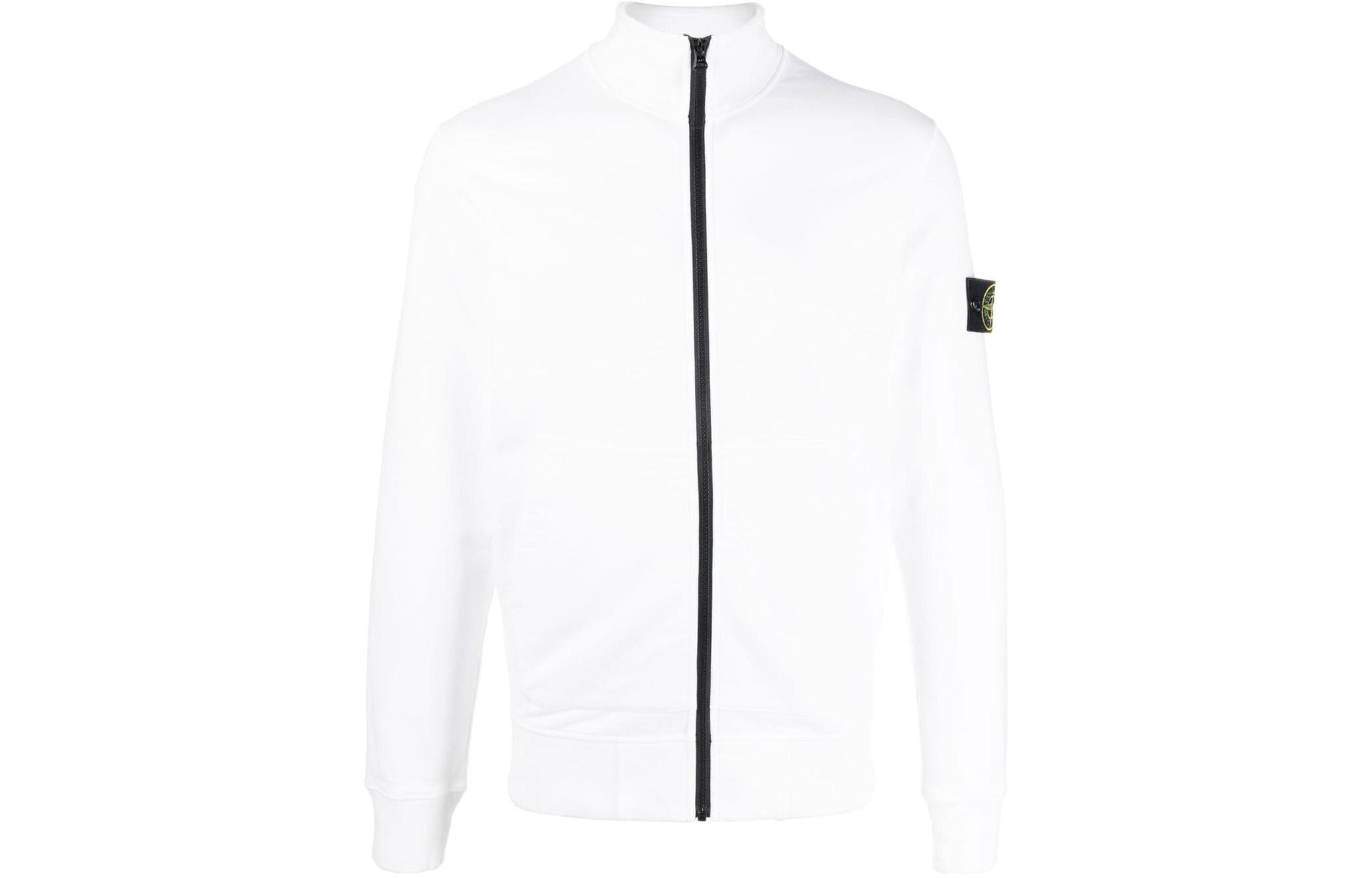 Stone Island FW22 White Slim Fit High-Neck Zipper Sweatshirt Men 771564320-V0001