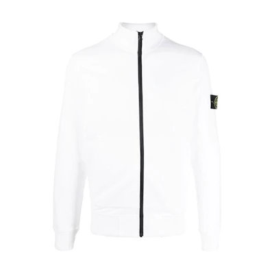 Stone Island FW22 White Slim Fit High-Neck Zipper Sweatshirt Men 771564320-V0001