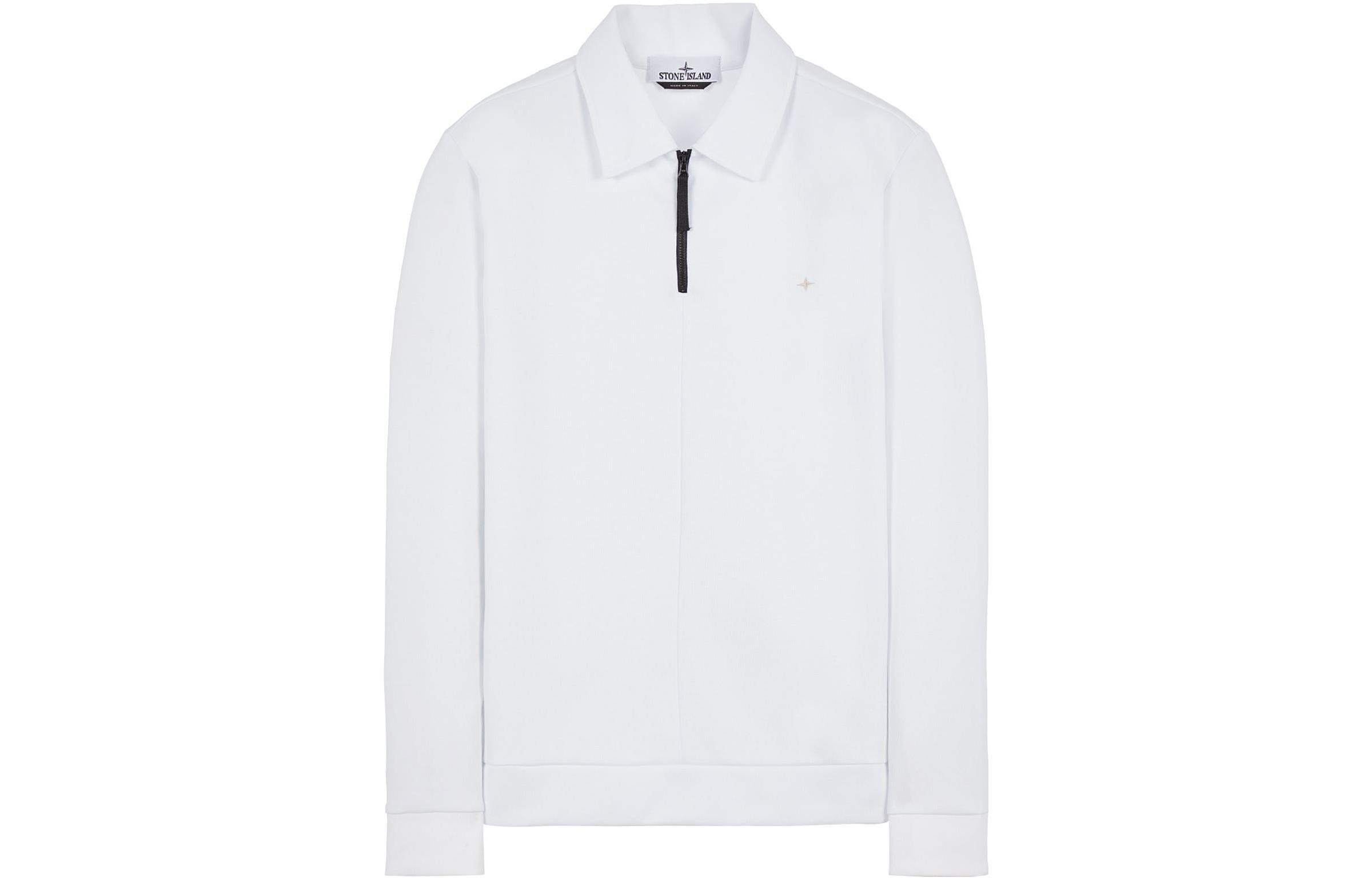 Stone Island FW22 White Star Embroidery Half-Zip Pullover Sweatshirt 7715629G5-V0001