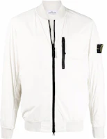 Stone Island FW22 White Zip-Up Jacket with Logo Patch for Men 761541331-V0003 Stone Island FW22 White Zip-Up Jacket with Logo Patch for Men 761541331-V0003
