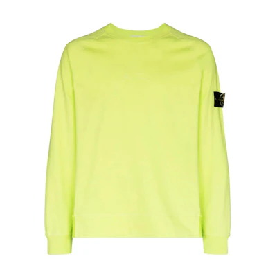 Stone Island FW22 Yellow Embroidered Logo Long Sleeve Sweatshirt 7615655Q1-V0031